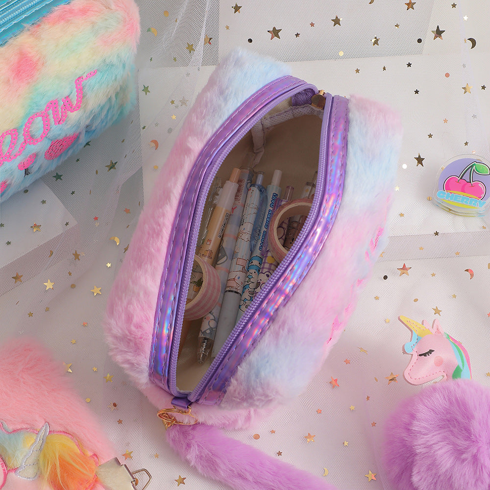 Wholesale Plush Cat Student Large Capacity Stationery Storage Bag